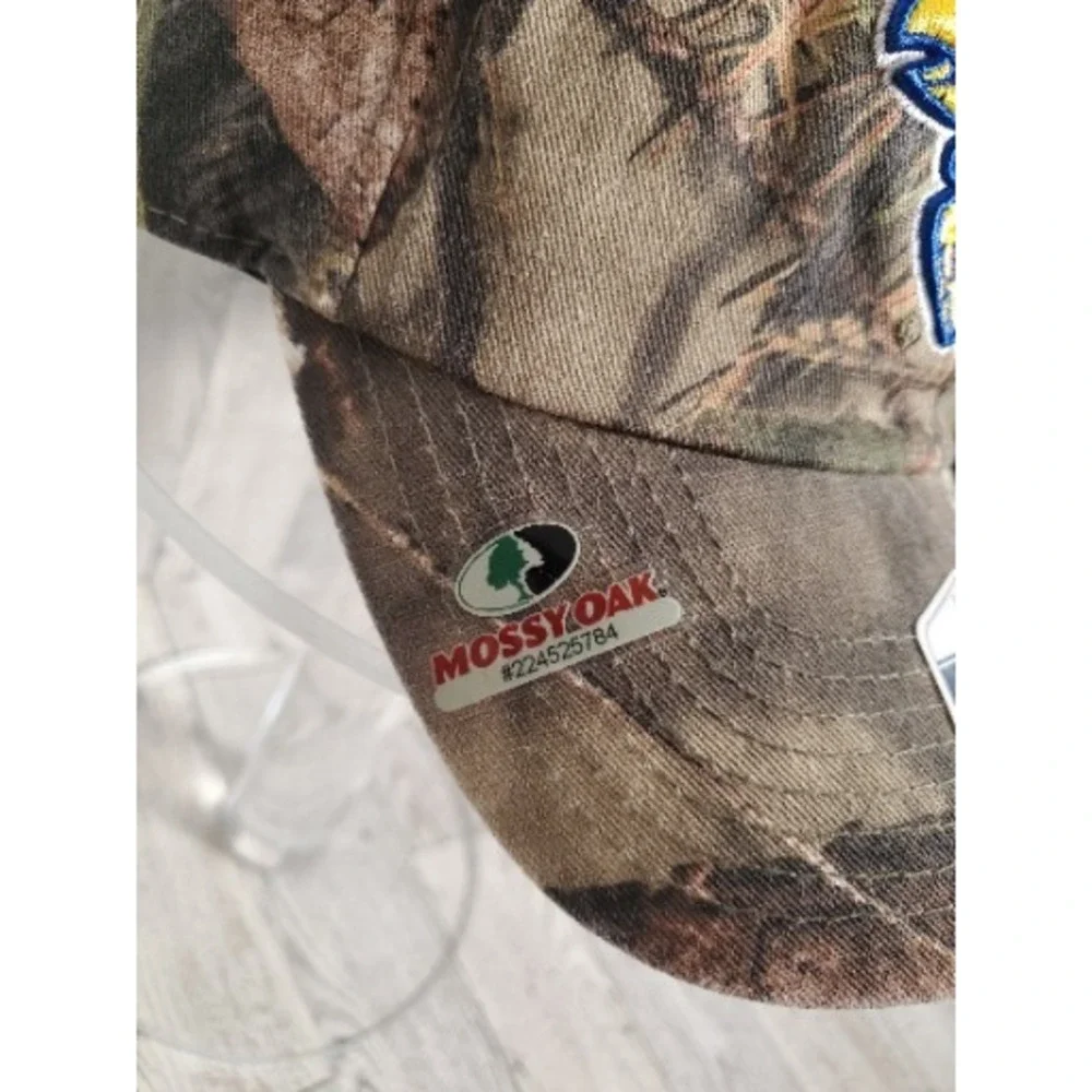 Kansas Jayhawks KU Hat Fan Favorite Mossy Oak Camo Adjustable Cap Mens NEW